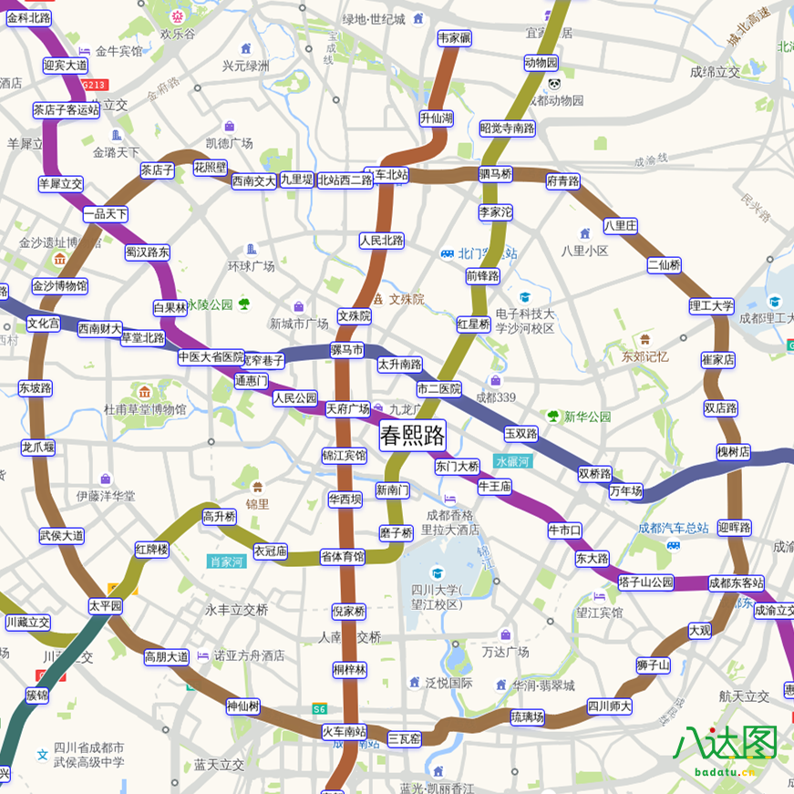 成都地铁线路图(2019年春季版)