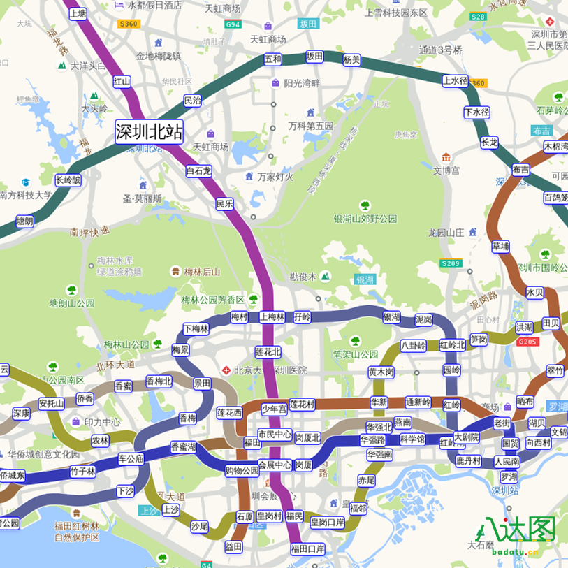 深圳地铁线路图(2019年春季版)