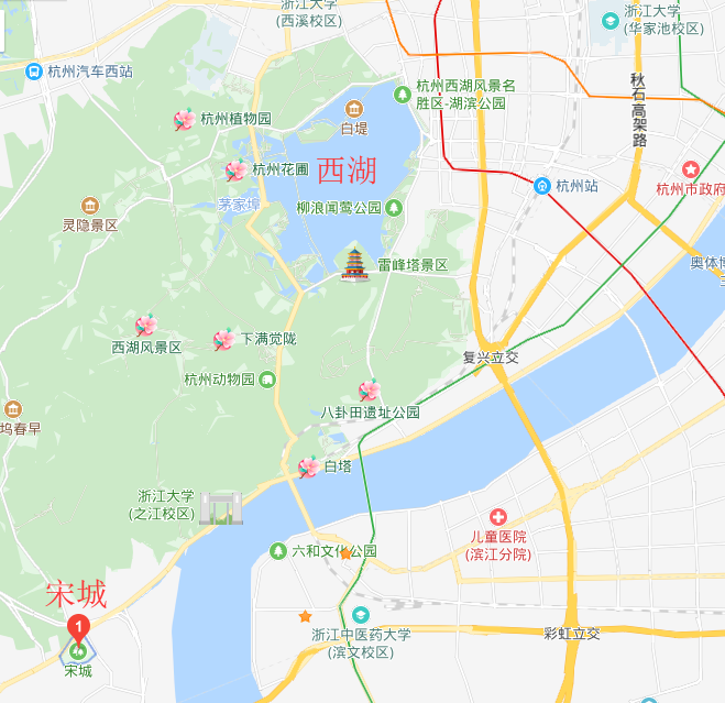 杭州宋城地图路线图片