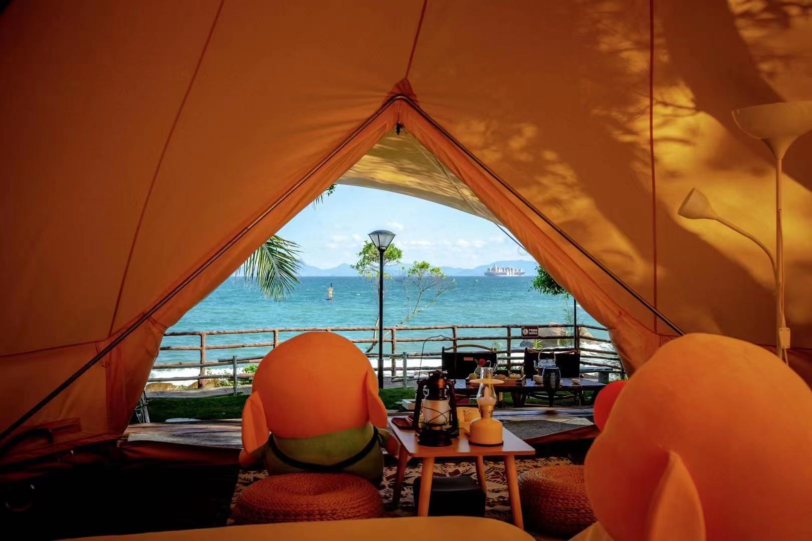 轻奢型海边度假选择营地式白沙滩空调帐篷酒店深圳夏天新宠来