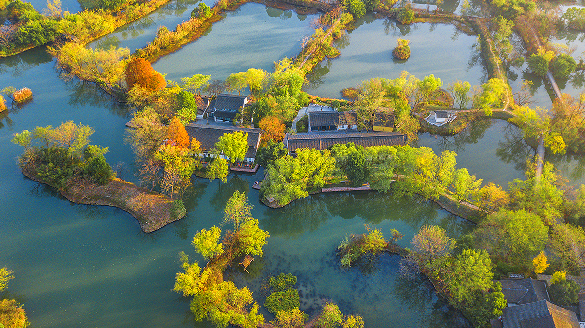 【杭州】西溪湿地航拍,水泊中十里芳菲村落,悠然的大隐于市之地