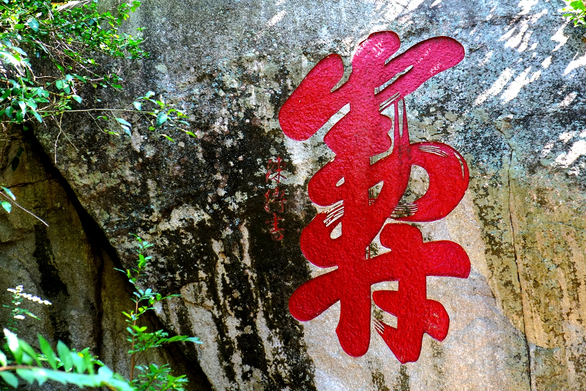 陈抟善书五尺大字,这个"寿"字由"人","寿","年","丰"四字构成.