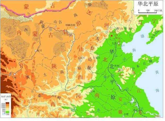 侵删) 黄河一路向东,九曲回肠,撞上吕梁山后顺势南下,在中国地图上画