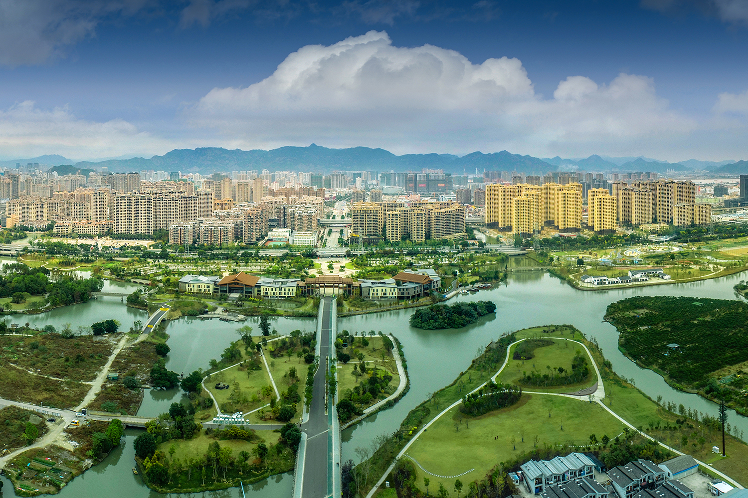 航拍温州生态园三垟湿地春意盎然带你走进不一样的春天视角