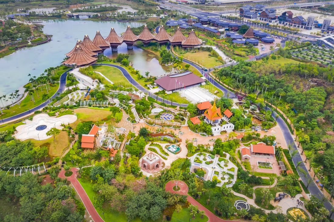 俯瞰南宁园博园,移步换景,从上帝的角度,轻松领略各地的建筑特色及