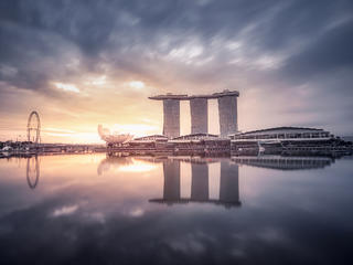 新加坡城市风光日出 景点模块